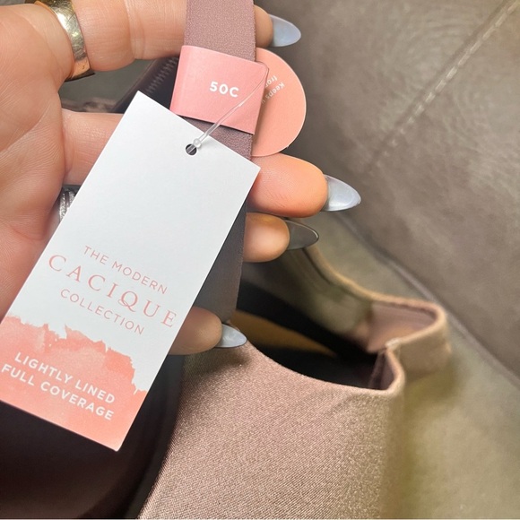 CACIQUE Backsmoother Lightly Lined Bra Tan Brown NWT Plus Size‎ Full Coverage - Picture 3 of 7